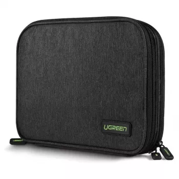 UGREEN Elektronikos organizavimo dėklas kietiesiems diskams HDD SSD telefonams laidams aksesuarams 24,5 x 17,5 x 5 cm pilkas (50147 LP149)