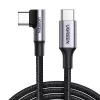 UGREEN USB-C į USB-C Lankstus Kampinis Laidas US334 5A PD 100W 2m Juodas