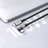 UGREEN USB-C į USB-C Lankstus Kampinis Laidas US334 5A PD 100W 2m Juodas