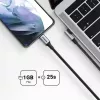 UGREEN USB-C į USB-C Lankstus Kampinis Laidas US334 5A PD 100W 2m Juodas