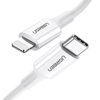UGREEN US171 USB-C į Lightning 3A laidas 0,25 m baltas