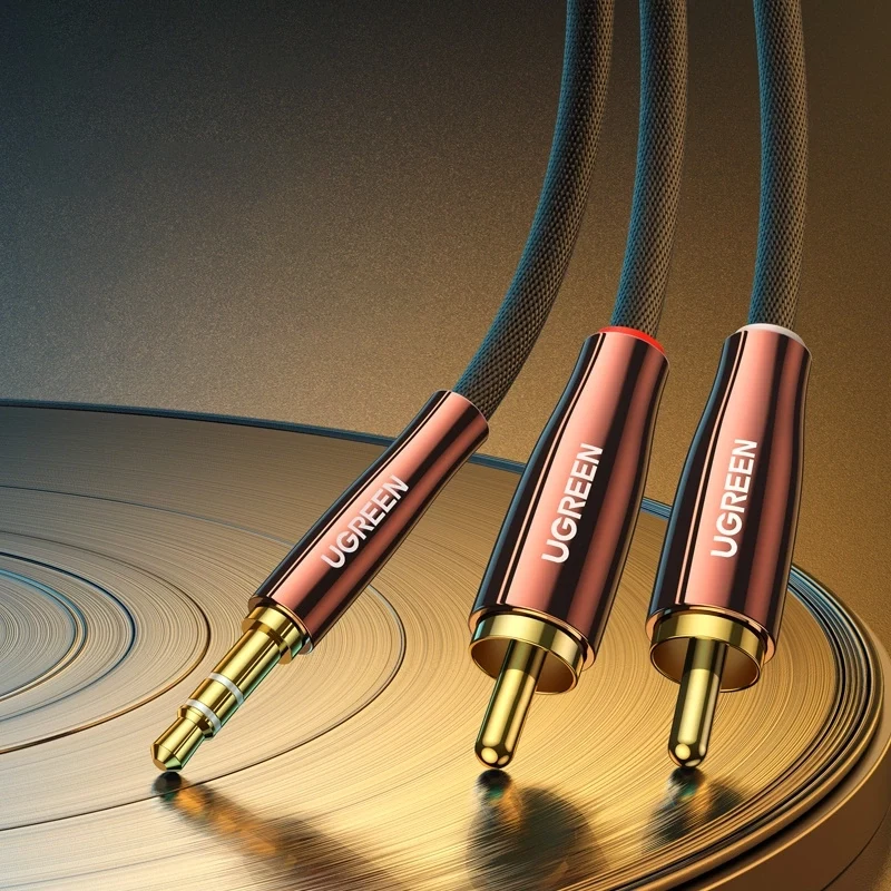 UGREEN 2x RCA (Cinch) to 3.5mm Audio Cable, 2m, Black