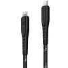 ENERGEA Nyloflex USB-C – Lightning kabelis, MFi sertifikuotas, 1,5 m, juodas