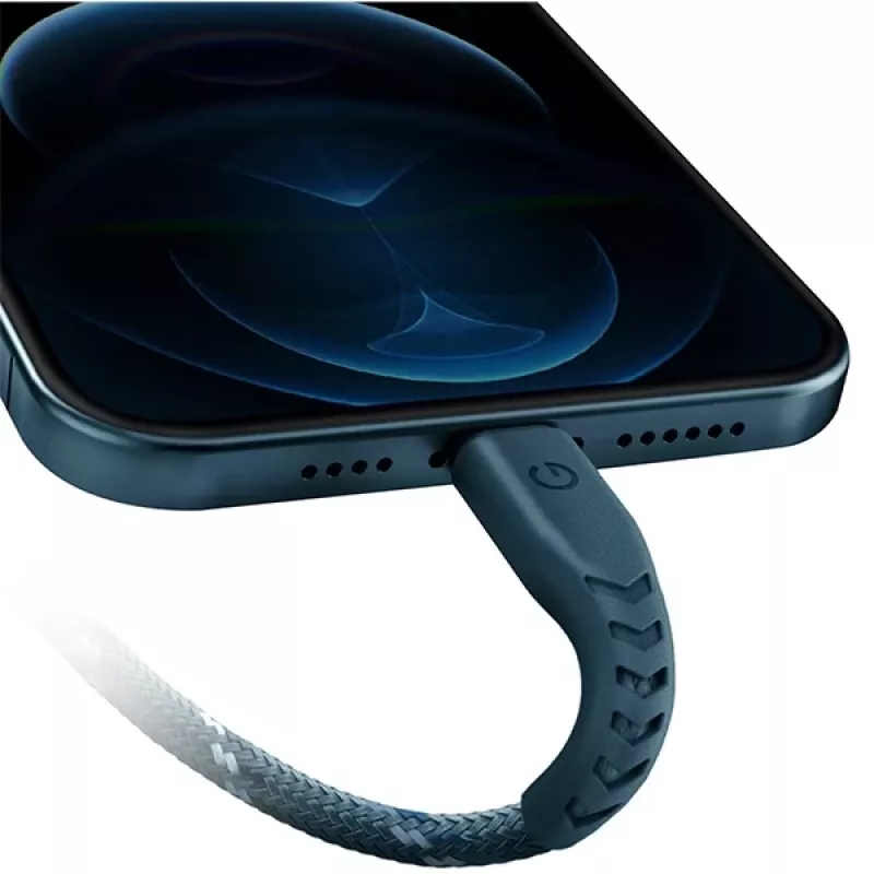 ENERGEA Nyloflex USB-C į Lightning laidas, MFi sertifikuotas, 1,5 m, mėlynas