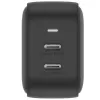 ENERGEA Travelite GAN45 45W GaN USB-C Dual Port Travel Charger with US+EU Adapters, Black