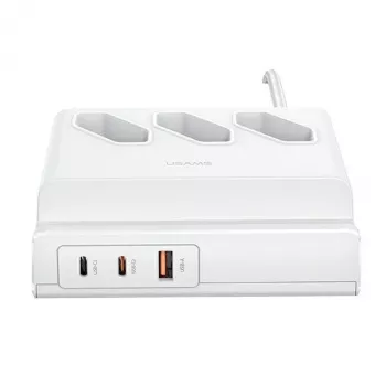 USAMS 65W Super SiFast įkrovimo USB prailginimo lizdas EU baltas CC160TC01 (US-CC160)