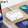 USAMS 65W Super SiFast įkrovimo USB prailginimo lizdas EU baltas CC160TC01 (US-CC160)