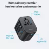USAMS T59 20W Universal Travel Charger su 2 USB-A ir 1 USB-C prievadais, juodas, keičiami kištukai US/AU/EU/UK