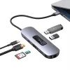 USAMS 10-in-1 USB-C Hub Adapter 3x USB 3.0, SD/TF, HDMI, VGA, RJ45, PD 100W, Grey
