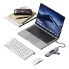 USAMS 10-in-1 USB-C Hub Adapter 3x USB 3.0, SD/TF, HDMI, VGA, RJ45, PD 100W, Grey