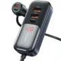 USAMS C40 Automobilinis įkroviklis 3xUSB+2xUSB-C 165W PD+QC Greitasis įkrovimas Juodas CC213CC01 (US-CC213)