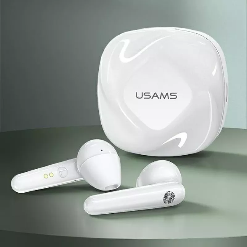USAMS SDseries BHUSD01 True Wireless Stereo Bluetooth 5.0 Ausinės, Baltos