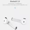 USAMS LU Series True Wireless Stereo Bluetooth 5.0 belaidės ausinės su įkrovimo dėklu, baltos, BHULU01 (US-LU001)