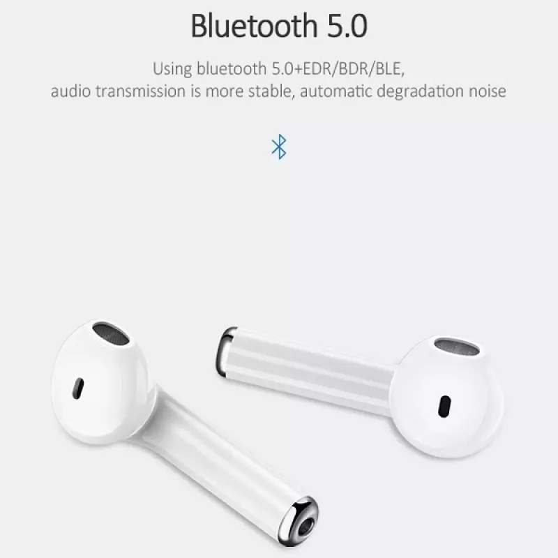 USAMS LU Series True Wireless Stereo Bluetooth 5.0 belaidės ausinės su įkrovimo dėklu, baltos, BHULU01 (US-LU001)