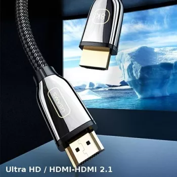 USAMS HDMI 2.1 kabelis 3m Ultra HD 8K 48Gbps Juodas SJ498HD01