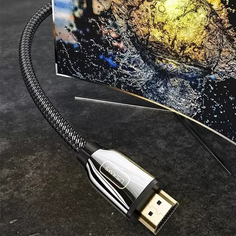 USAMS HDMI 2.1 kabelis 3m Ultra HD 8K 48Gbps Juodas SJ498HD01