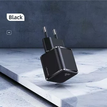 USAMS T42 Mini 25W USB-C PD3.0 Greitasis Įkroviklis (Tik Galvutė) Juoda CC140TC01