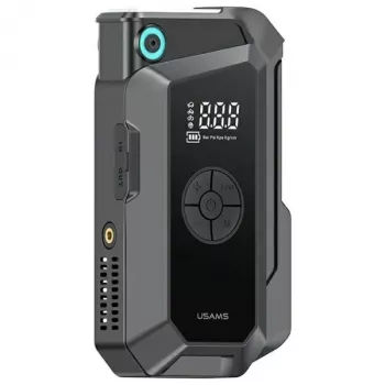 USAMS Jumpstarter Power Bank 8000mAh su LED žibintuvėliu, juoda ZB287