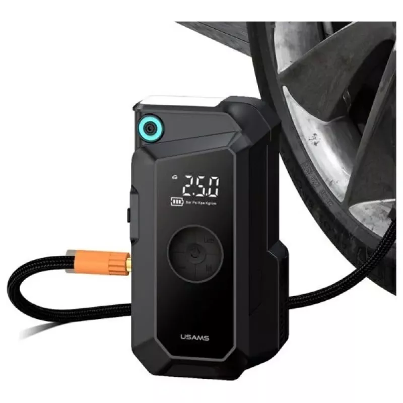 USAMS Jumpstarter Power Bank 8000mAh su LED žibintuvėliu, juoda ZB287