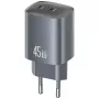 USAMS CC305 T66 45W GaN sieninis įkroviklis su 2x USB-C, Tarnish