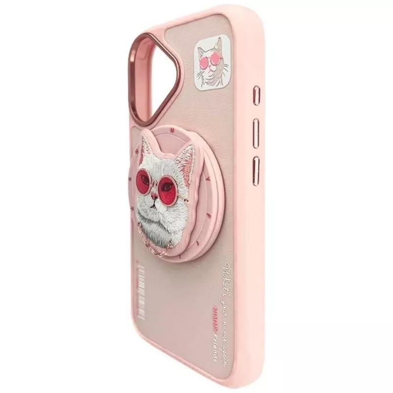 Nimmy Glasses Cool Cat MagSafe Case for iPhone 16, Pink