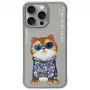 Nimmy Case for iPhone 15 Pro Max 6.7 inch Gray Glasses Cool Cat