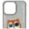Nimmy Case for iPhone 15 Pro Max 6.7 inch Gray Glasses Cool Cat