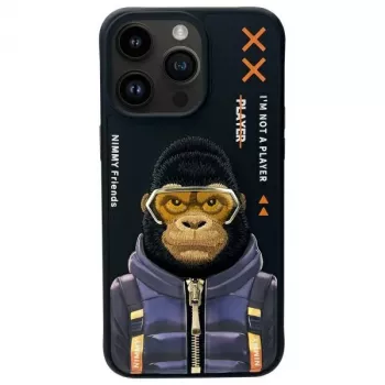 Nimmy Cool&Cute 2.0 Monkey Case for Apple iPhone 15 Pro 6.1 inch Black