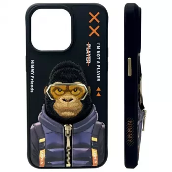 Nimmy Cool&Cute 2.0 Monkey Case for Apple iPhone 15 Pro 6.1 inch Black
