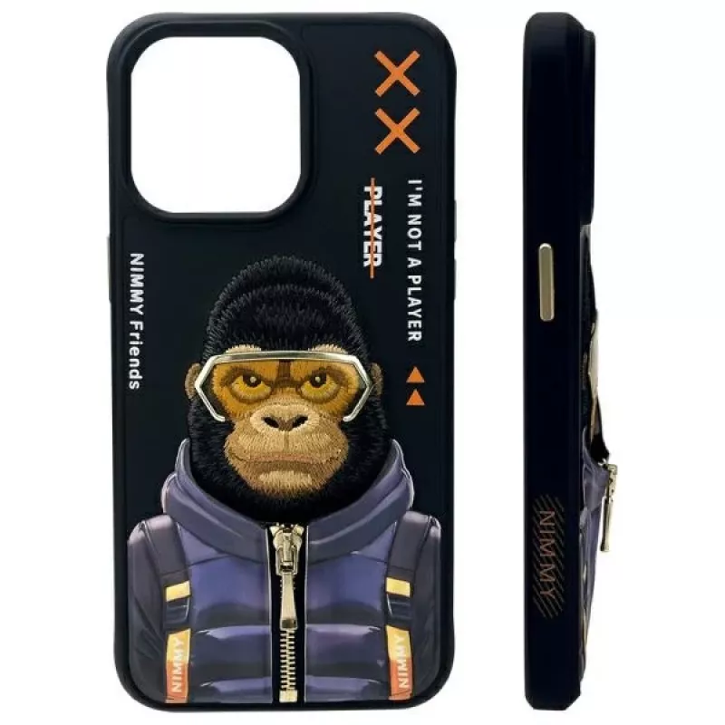 Nimmy Cool&Cute 2.0 Monkey Case for Apple iPhone 15 Pro 6.1 inch Black