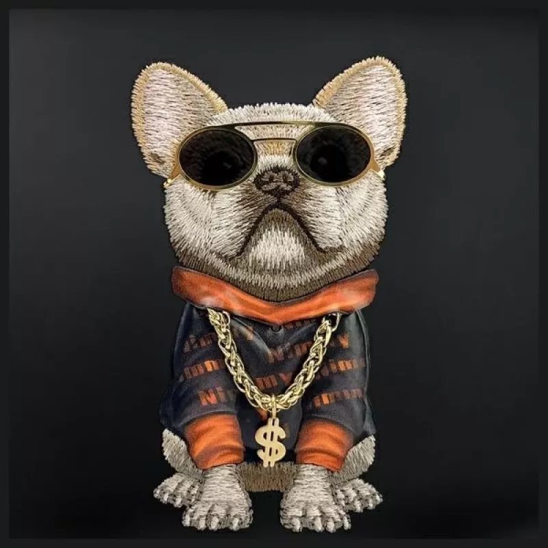 Nimmy Crossbody Bag Cool Dog with Glasses Black