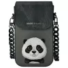 Nimmy 3-in-1 rinkinys: Telefono dėklas + Piniginė + Trakerio dėklas, juodas, Big Eyed Pet 2.0 Panda