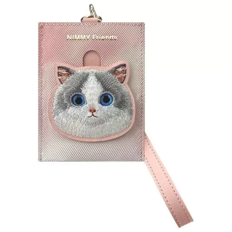 Nimmy 3-in-1 Phone Crossbody Bag, Wallet & Tracker Holder Set - Pink Big Eyed Pet 2.0 Cat