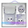 Nimmy 3-in-1 Phone Bag, Wallet & Locator Case Set - Purple Big Eyed Pet 2.0 Rabbit