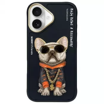 Nimmy dėklas, skirtas iPhone 16 6.1 juodas Glasses Cool Dog
