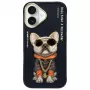 Nimmy dėklas, skirtas iPhone 16 6.1 juodas Glasses Cool Dog
