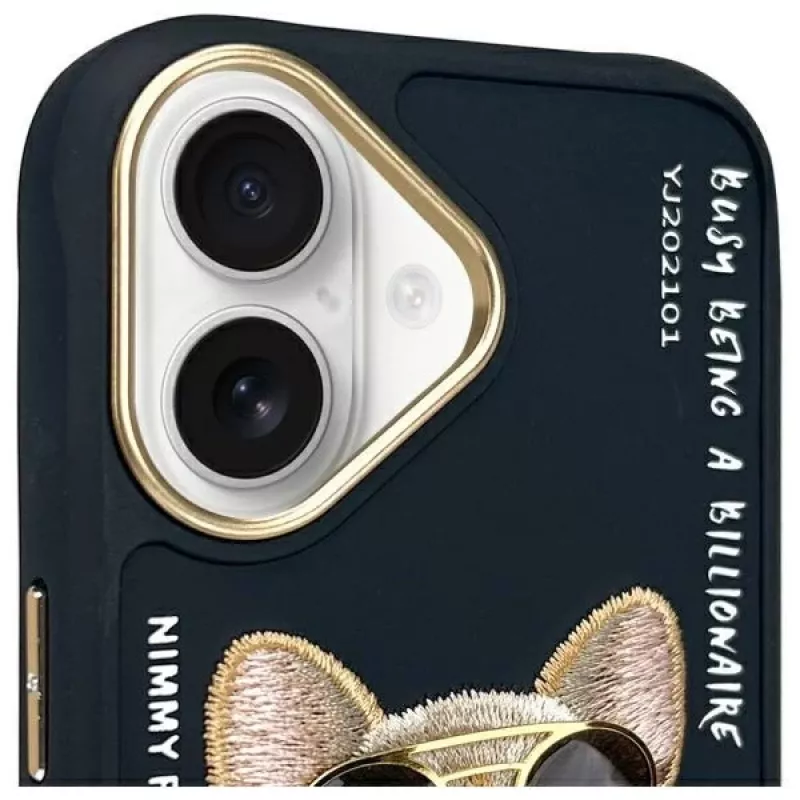 Nimmy dėklas, skirtas iPhone 16 6.1 juodas Glasses Cool Dog