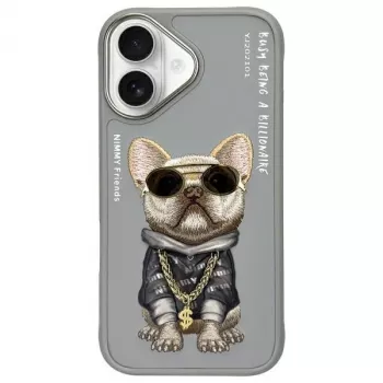 Nimmy apsauginis dėklas Apple iPhone 16 6,1 inch pilkas Glasses Cool Dog
