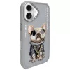 Nimmy apsauginis dėklas Apple iPhone 16 6,1 inch pilkas Glasses Cool Dog