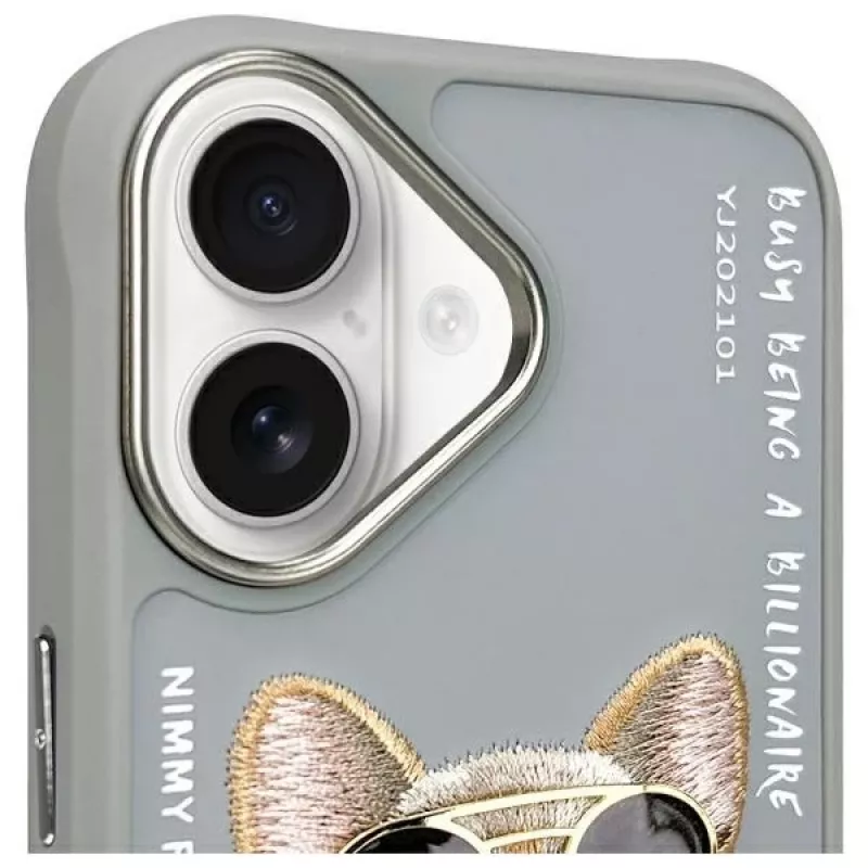 Nimmy apsauginis dėklas Apple iPhone 16 6,1 inch pilkas Glasses Cool Dog