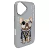 Nimmy apsauginis dėklas Apple iPhone 16 6,1 inch pilkas Glasses Cool Dog