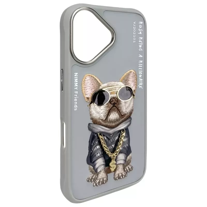 Nimmy apsauginis dėklas Apple iPhone 16 6,1 inch pilkas Glasses Cool Dog