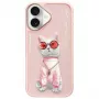 Nimmy Dėklas, skirtas Apple iPhone 16 6,1 inch Pink Glasses Cool Cat