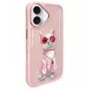 Nimmy Dėklas, skirtas Apple iPhone 16 6,1 inch Pink Glasses Cool Cat