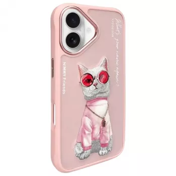 Nimmy Dėklas, skirtas Apple iPhone 16 6,1 inch Pink Glasses Cool Cat