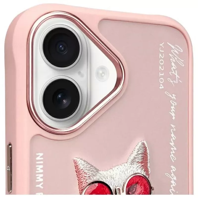 Nimmy Dėklas, skirtas Apple iPhone 16 6,1 inch Pink Glasses Cool Cat
