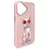 Nimmy Dėklas, skirtas Apple iPhone 16 6,1 inch Pink Glasses Cool Cat