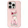 Nimmy Dėklas iPhone 16 Pro 6.3 inch Pink Glasses Cool Cat