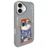 Nimmy Dėklas iPhone 16 6,1 inch Pilkas Glasses Cool Cat