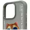 Nimmy apsauginis dėklas Apple iPhone 16 Pro 6,3 inch pilkas Glasses Cool Cat